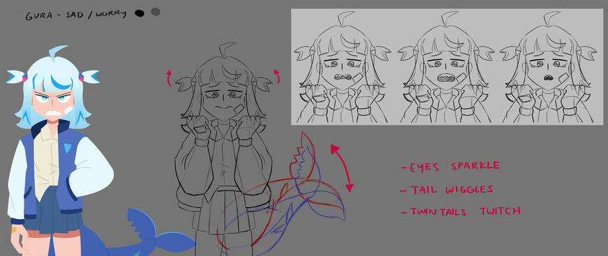 Holotrials - Gura Pose Sheet (Sad Expression)